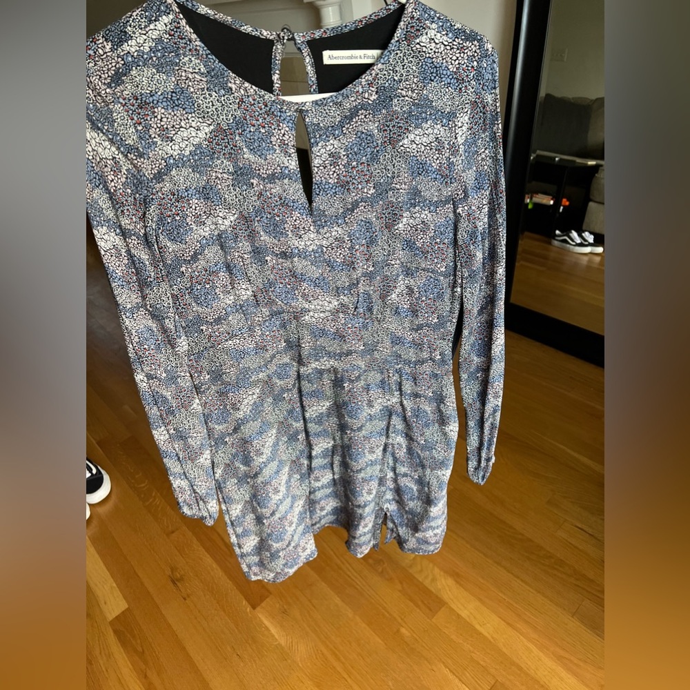 Never worn blue long sleeve keyhole Abercrombie dress